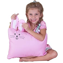 kinder Fluff Kids Pillow & Pillowcase Set - 233T Cotton Pillow Covers & Down Alternative Pillow Fill - Hypoallergenic Kids Pillows for Small Children - Children & Travel Pillows Kid - 13x18in Pink