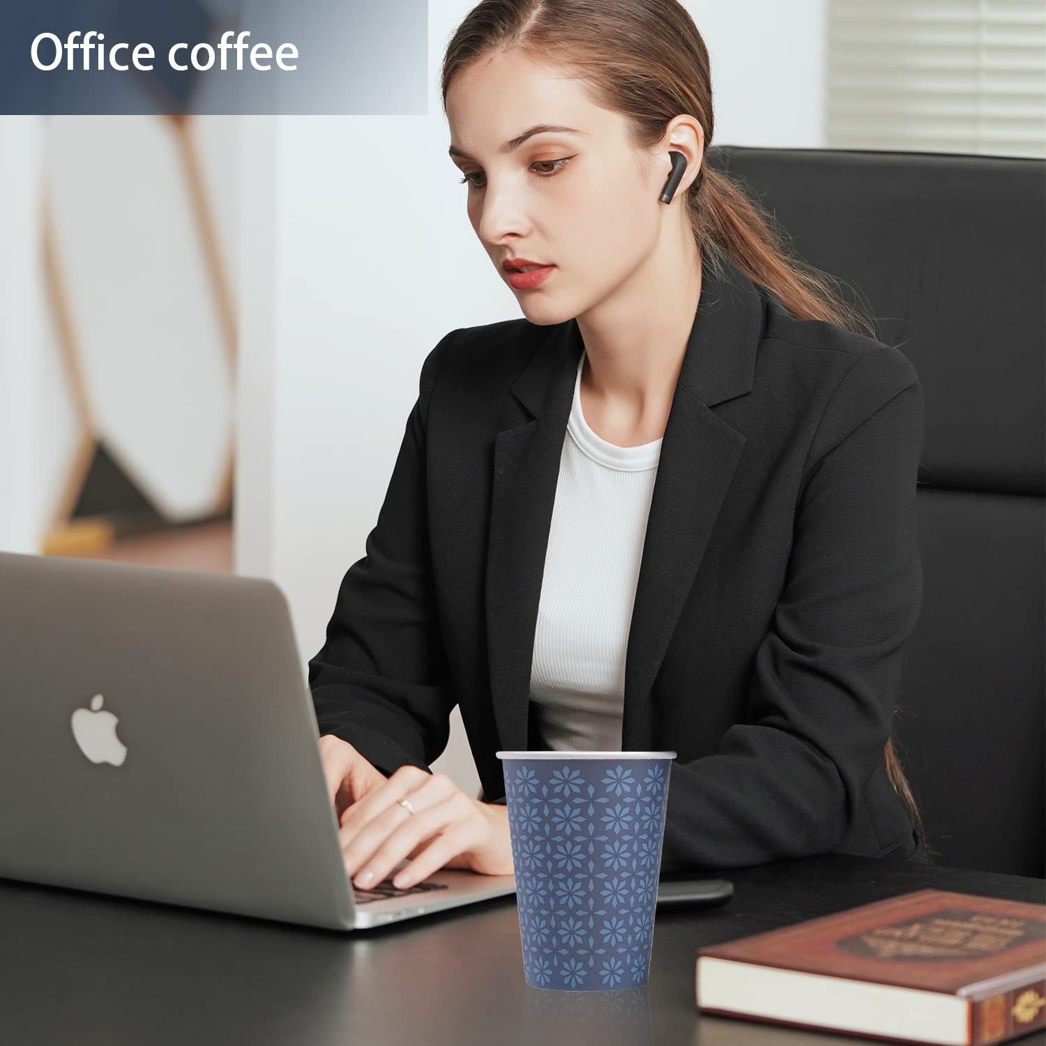 Navy Floral Disposable Cups - 300 Pack -7