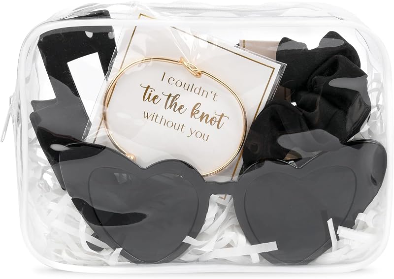 DEEKA Kit de acessórios para presente, bolsa transparente preta, pacote com 5 peças