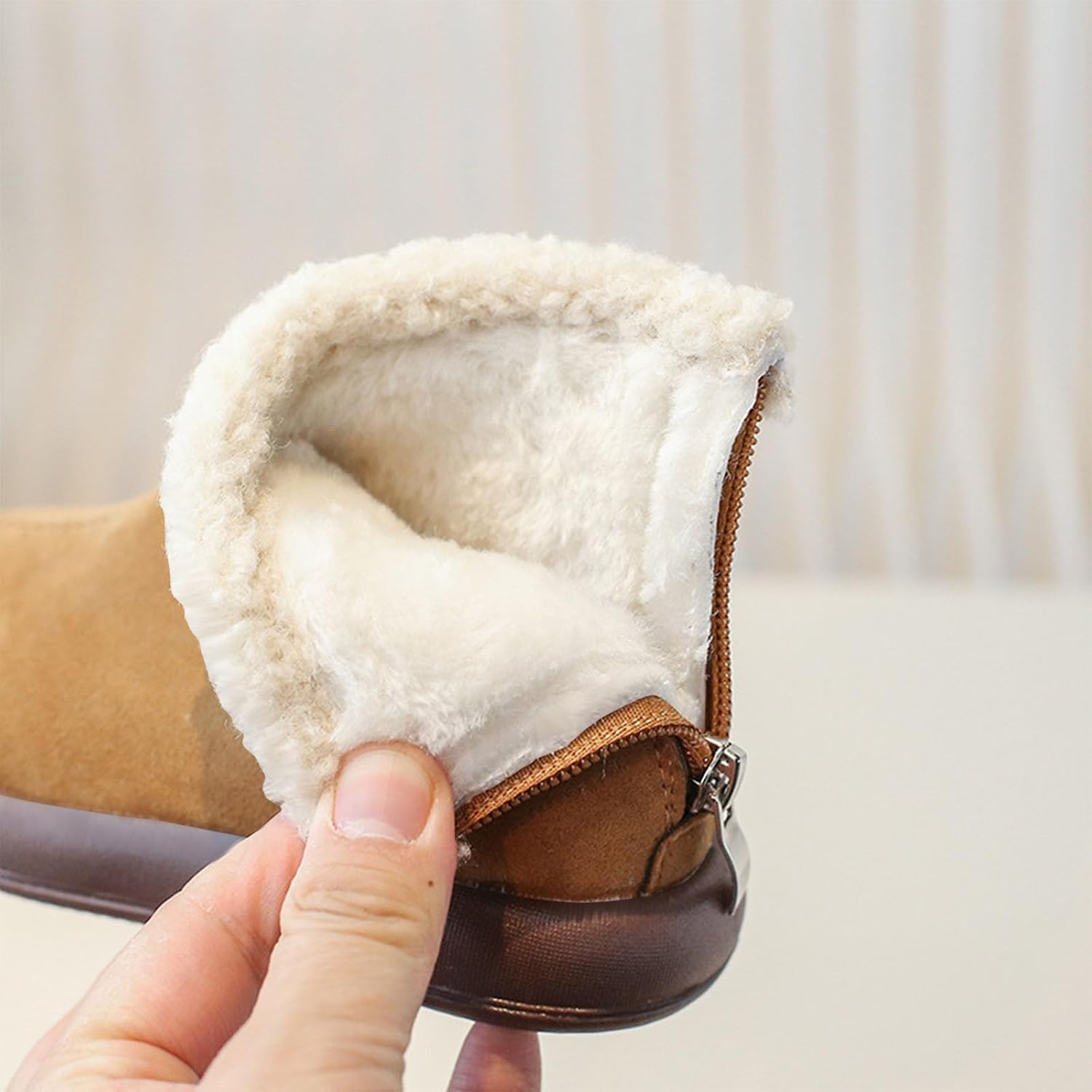 Winter Girl Thicken Snow Boots Sherpa Lined Back Zipper Boot Suede Upper Keep Warm Shoe 2026 Outdoors Hiking Booties