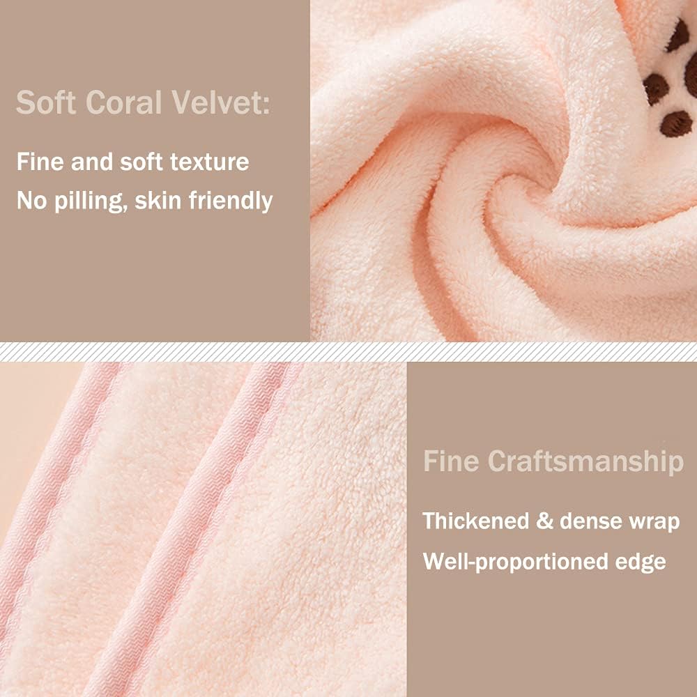 3 Pack Cute Hand Towels, Bathroom Towels with Hanging Loop, Children Hand Towel Animals, Microfiber Coral Fleece Absorbent Hand Towel for Kitchen Bathroom Bedroom (3pcs) - Image 5