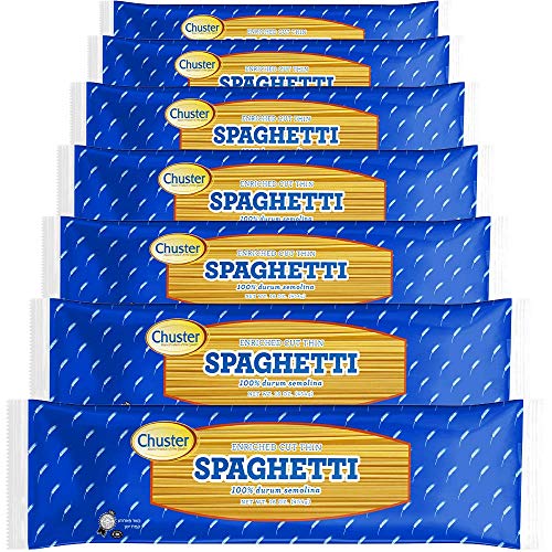 Chuster Spaghetti Pasta Noodles | Enriched Noodle Pasta for Primavera, Carbonara, Pomodoro, Bolognese & Shrimp Scampi | Cooks in 10 Minutes! | Egg-Free, Low Sodium, Kosher Pareve | 12-Pack (16oz) Bulk