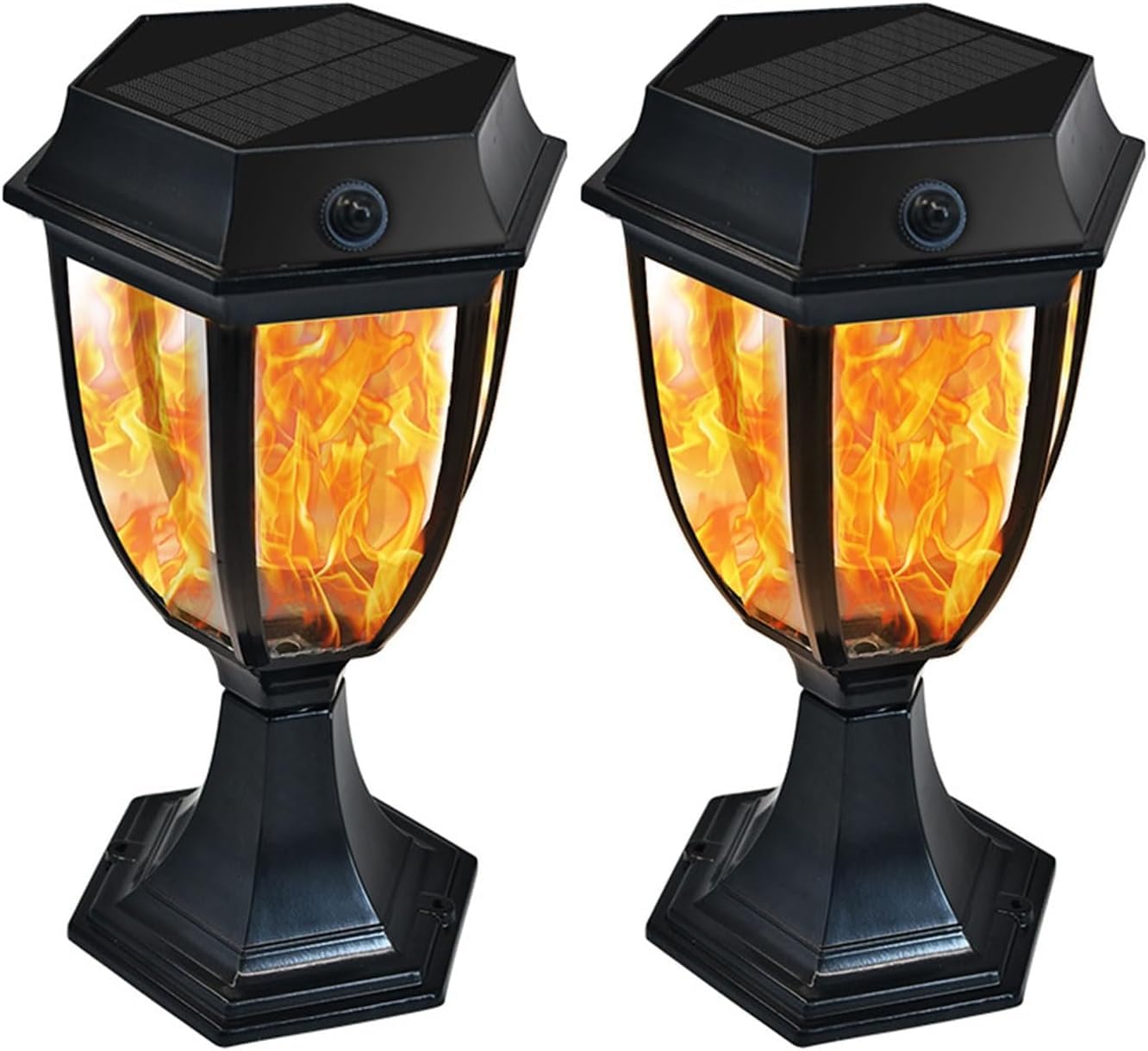 Lampadaire solaire extérieur hexagonal IP55 étanche pour éclairage de patio et escalier