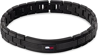 Tommy Hilfiger Jewelry Men's Link Bracelet in Stainless Steel - Available in Silver or Black