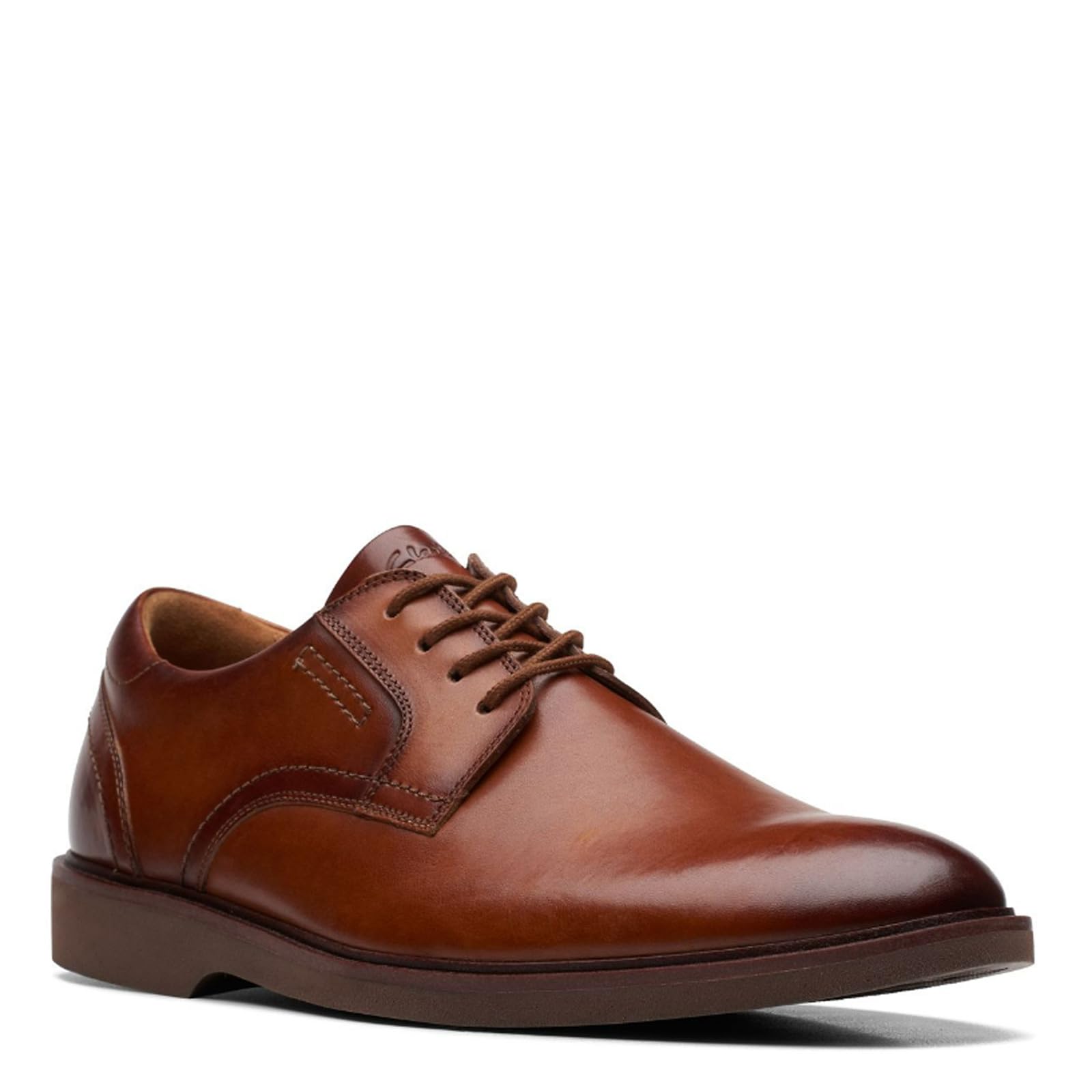 Clarks Men's Malwood Lace Oxford, Tan Leather, 9 US