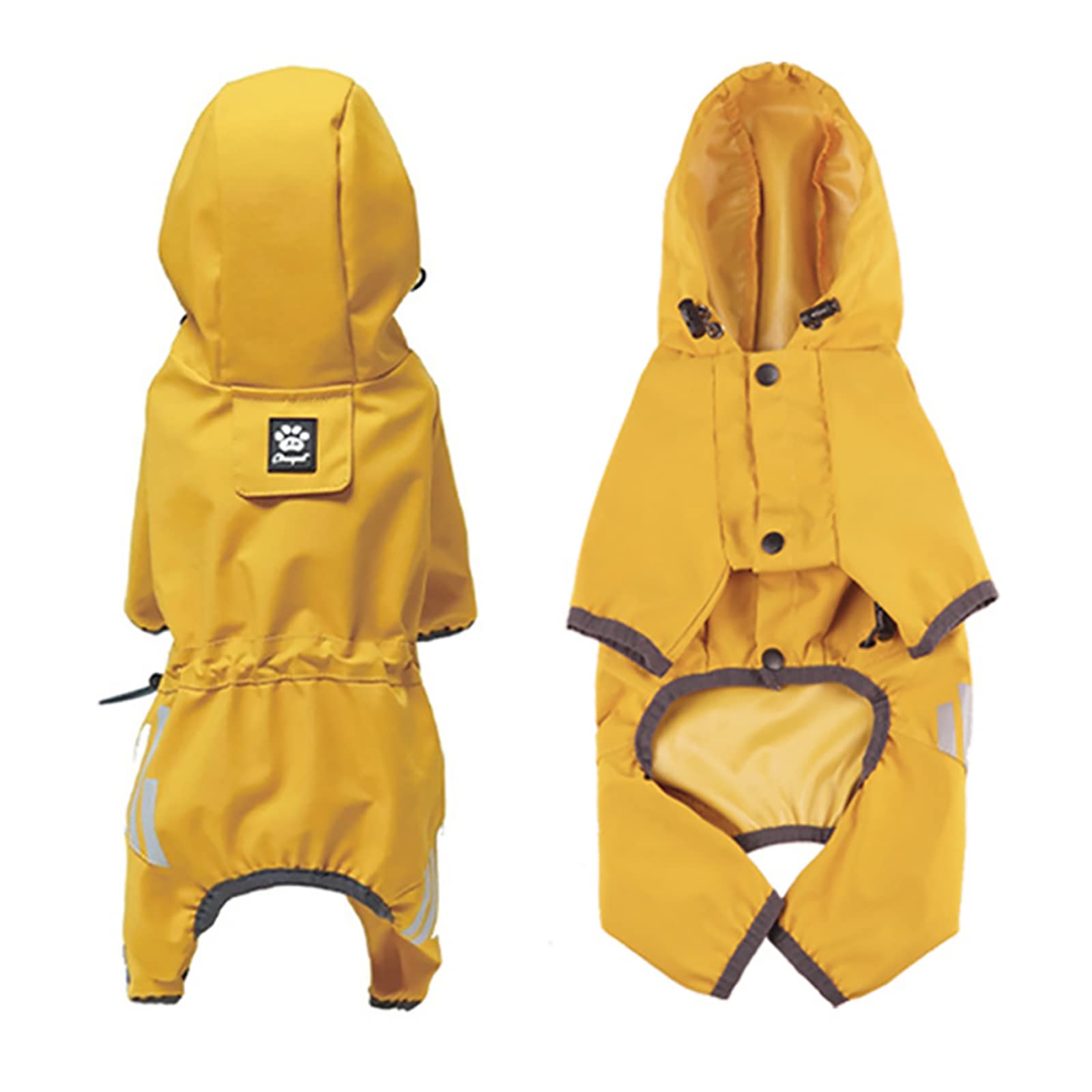 Generic Impermeabile per Cani con Cappuccio e Catarifrangenti Cappotto Impermeabile per Cani Giacca Impermeabile per Animali Domestici Ultraleggero e Impermeabile