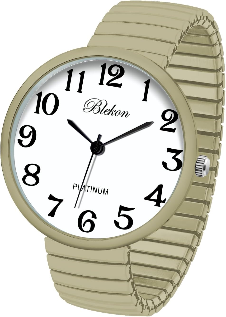 Blekon Collections New Super Large Face Stretch Band Japanese Movement PC21J Fashion Watch