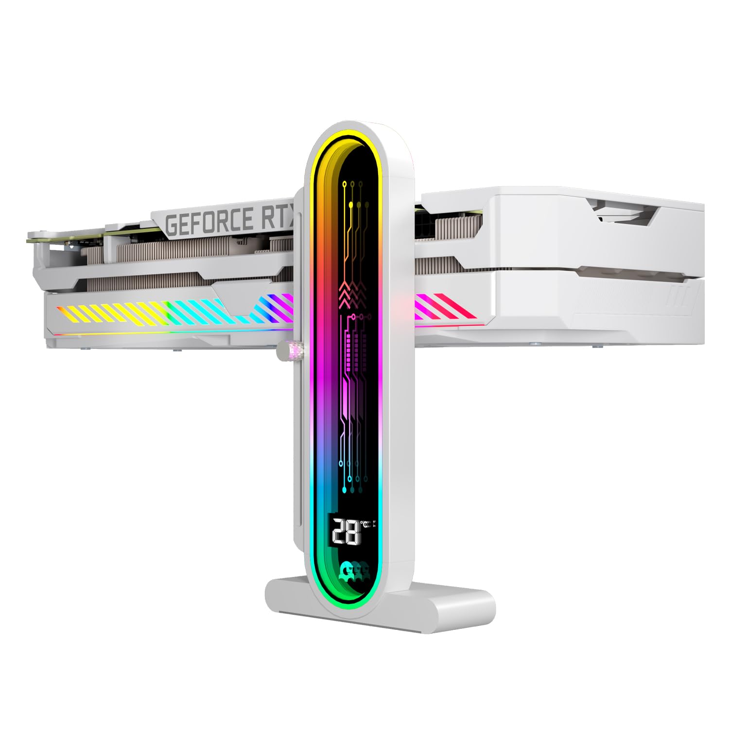 ARGB GPU Support Bracket with Temperature Display Ambient Case Temp 5V 3pin Universal GPU Bracket Graphics Video Card