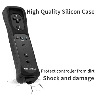 DTianSir 2Pack Motion Plus Wii Remote Controllers with Nunchucks,Wii Remote Controllers with Built in Motion Plus Compatible for Wii U Consoles(Black)