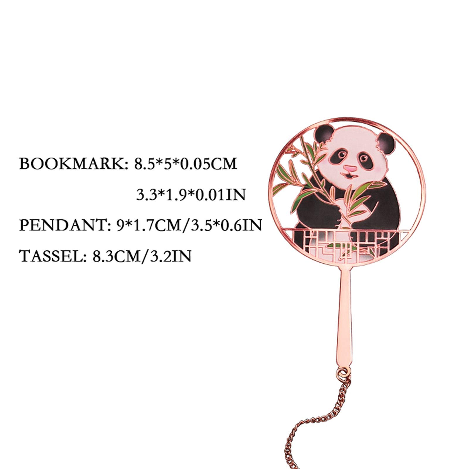 Lesezeichen Metall Panda Bookmark - Exquisite niedliche Lesezeichen Runder Metall Lesezeichen mit Ketten und Quasten Leser Frauen und Kind Buch Markierungen (Color : B)