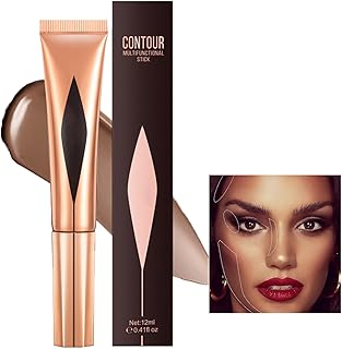 Tongyend Liquid Contour Beauty Wand,Blush Stick Cream Contour Stick and Highlighter with Cushion Applicator,Long Lasting Face Blush Illuminator Makeup Stick Liquid Bronzer Super Silky(Contour 05)