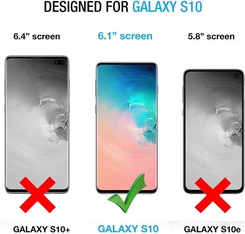 ERAGLOW Galaxy S10 Wallet Case, Galaxy S10 Case, Premium PU Leather Wallet Flip Protective Phone Case Cover w/Card Slots & Kickstand for Samsung Galaxy S10 6.1"(Black)