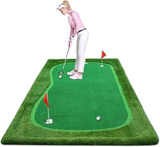 Golf Putting Green/Mat-Golf Training Mat- Professional Golf Practice Mat- Green Long Challenging Putter for Indoor/Outdoor