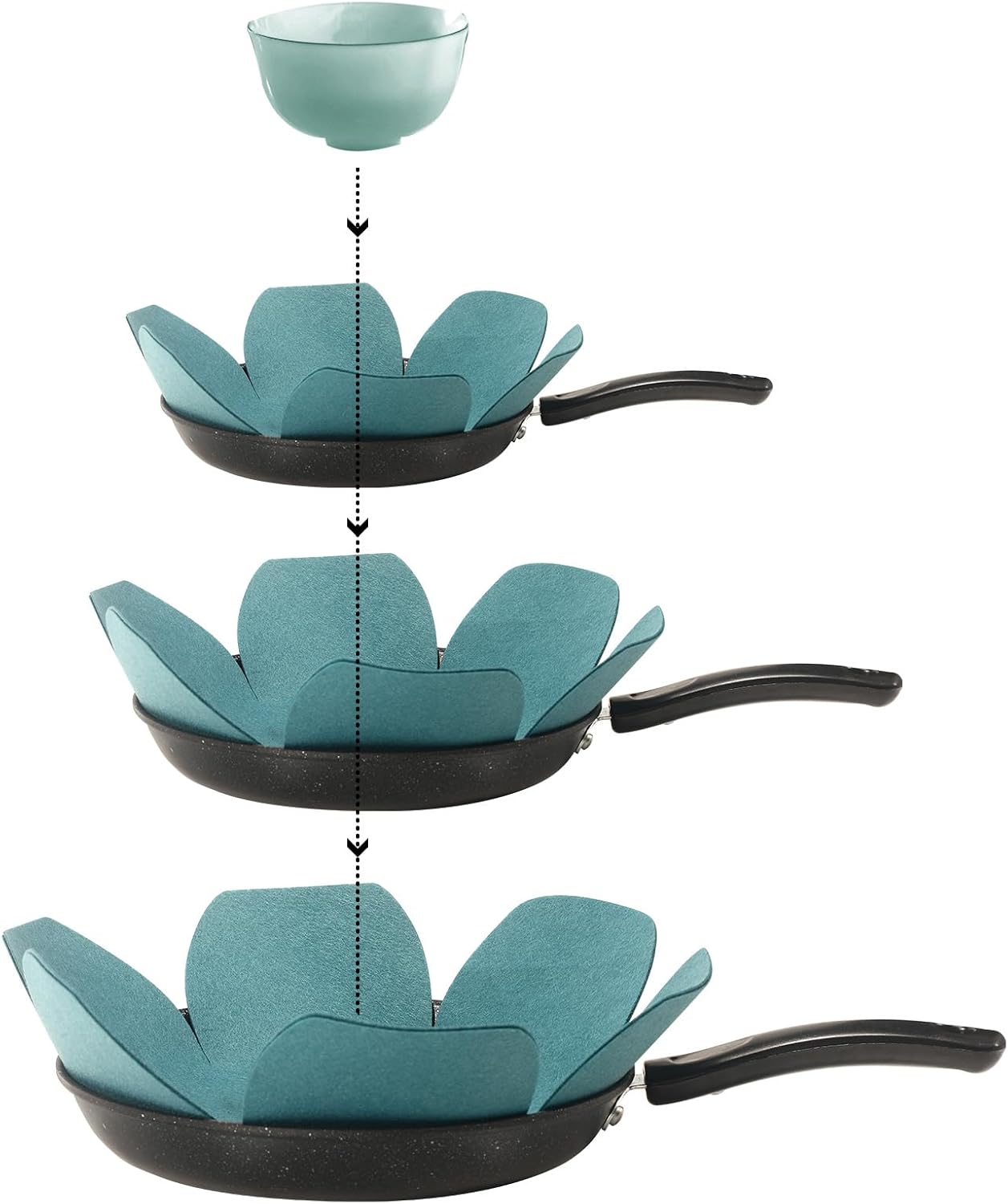 Pan Protectors for Stacking,Set of 18 and 3 Different Size,Larger Thicker Felt cookware Protectors,Pot and Pan Protectors,Cyan Pot Separators Protectors for Stacking and Protecting Your Cookware