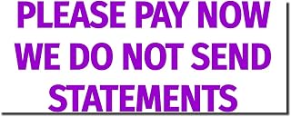 Large Pre-Inked 'Please Pay Now, No Statements Will be Sent' Stamp, Purple Ink, Ideal for Medical Billing Specialists, 7/8 x 2-1/4 Size, Efficient and Clear Communication Tool for Billing Procedures