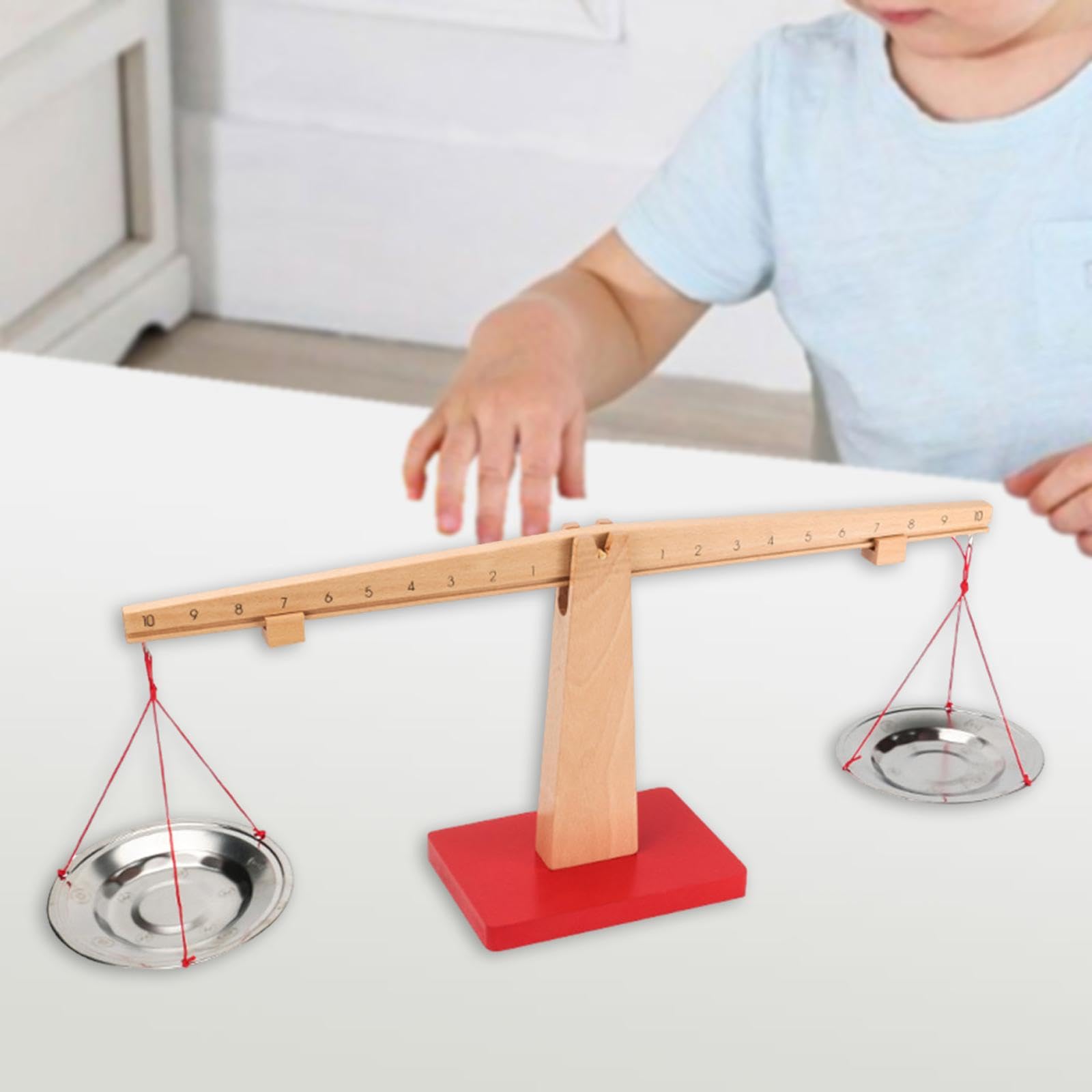Mathe-Spiel, Montessori-Spielzeug, tragbares Lernspielzeug, Holz, Frühes Lernen, Mathe-Lernspiel, Zählblöcke, Balance-Spiel