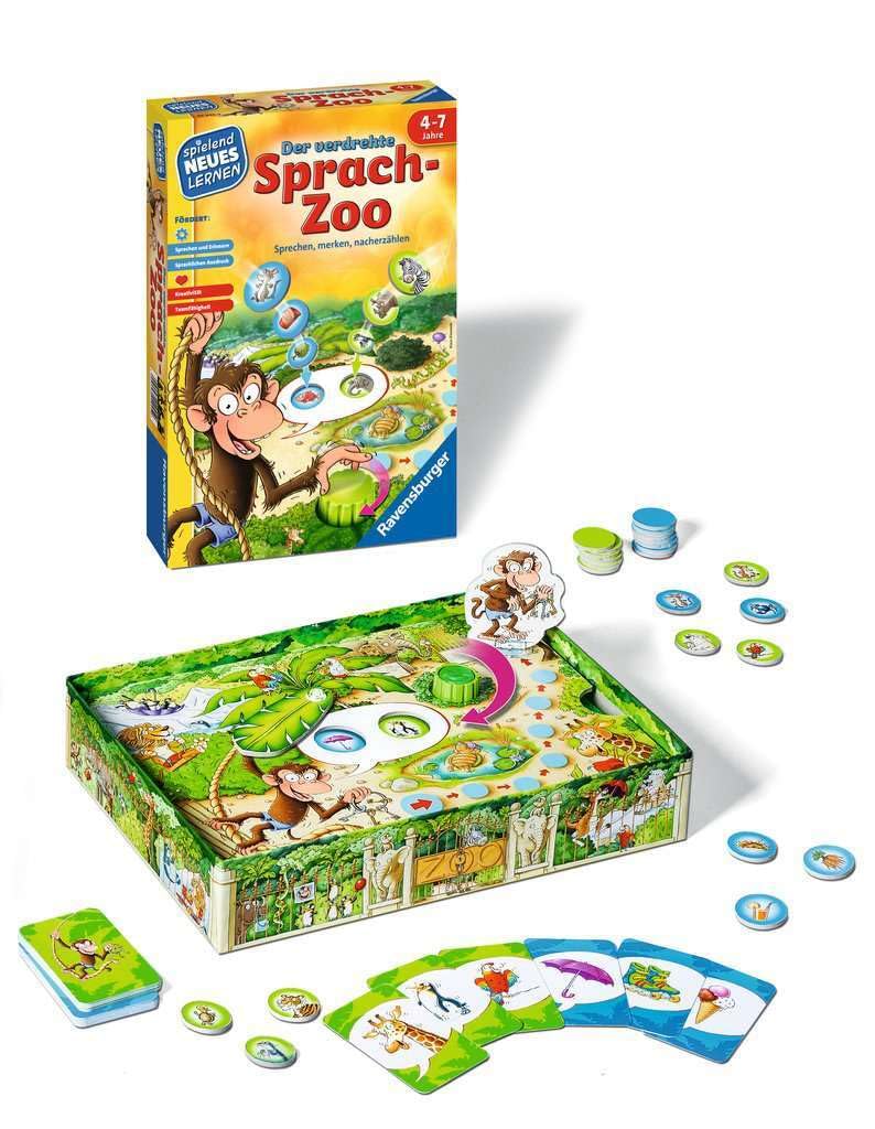 Ravensburger Kinderspiele Der verdrehte Sprach-Zoo: Sprechen, merken, nacherzählen