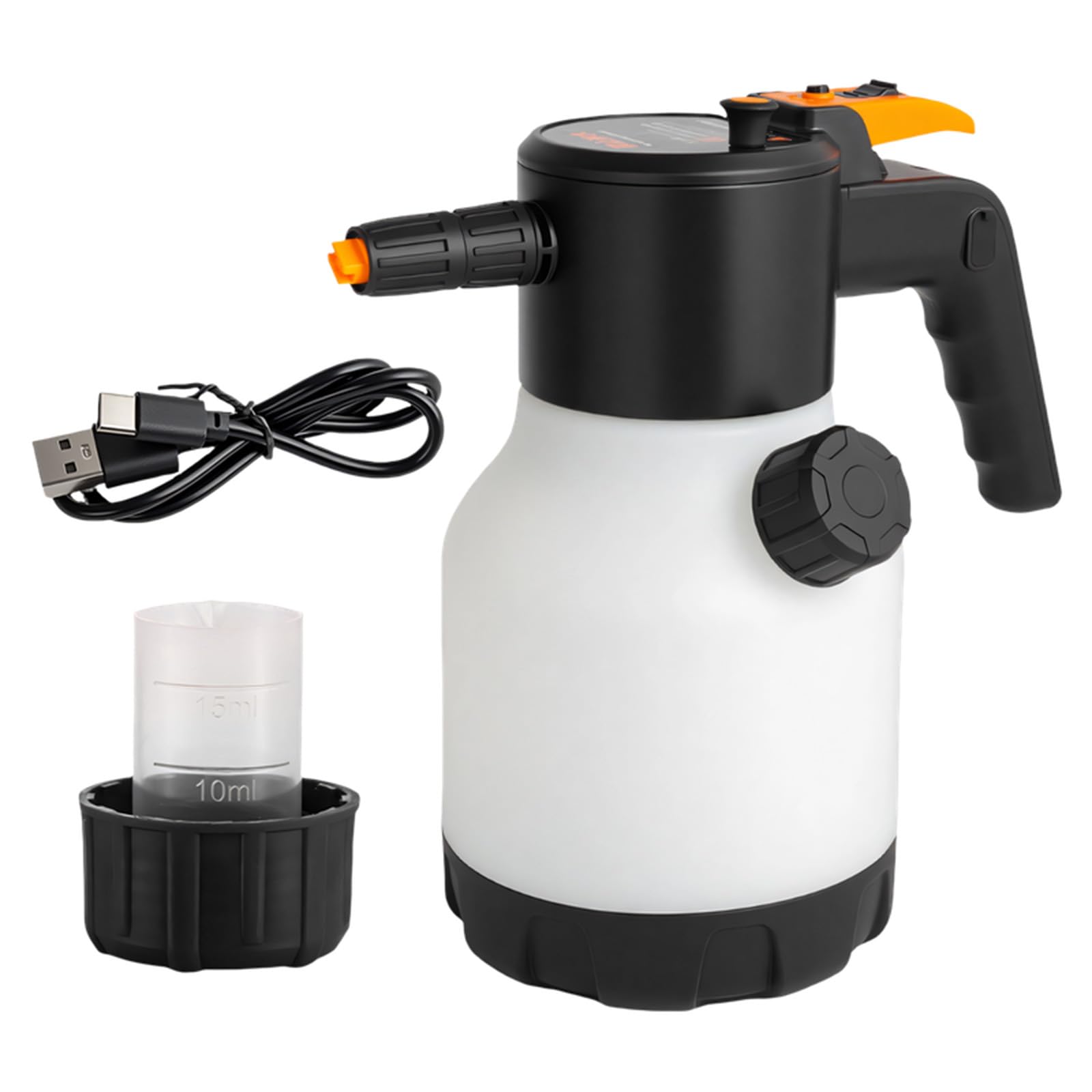 Aplicador eléctrico de espuma para lavado de coches, batería de 2600 mAh, capacidad de 1,7 L, USB, de carga rápida, aplicador de espuma inalámbrico para lavado de automóviles de alta presión