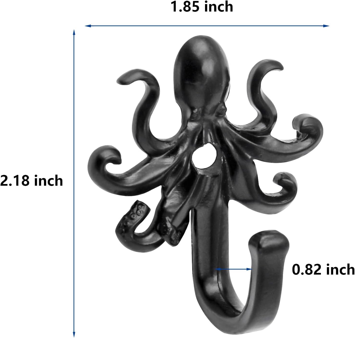 10 Pack Coat Hooks Wall Hooks, Octopus Decorative Wall Mounted Hooks Rustic Metal Hanger for Towel, Key Holder, Hanging Coats, Scarves, Bags, Purses, Backpacks Home Decor (Octopus)