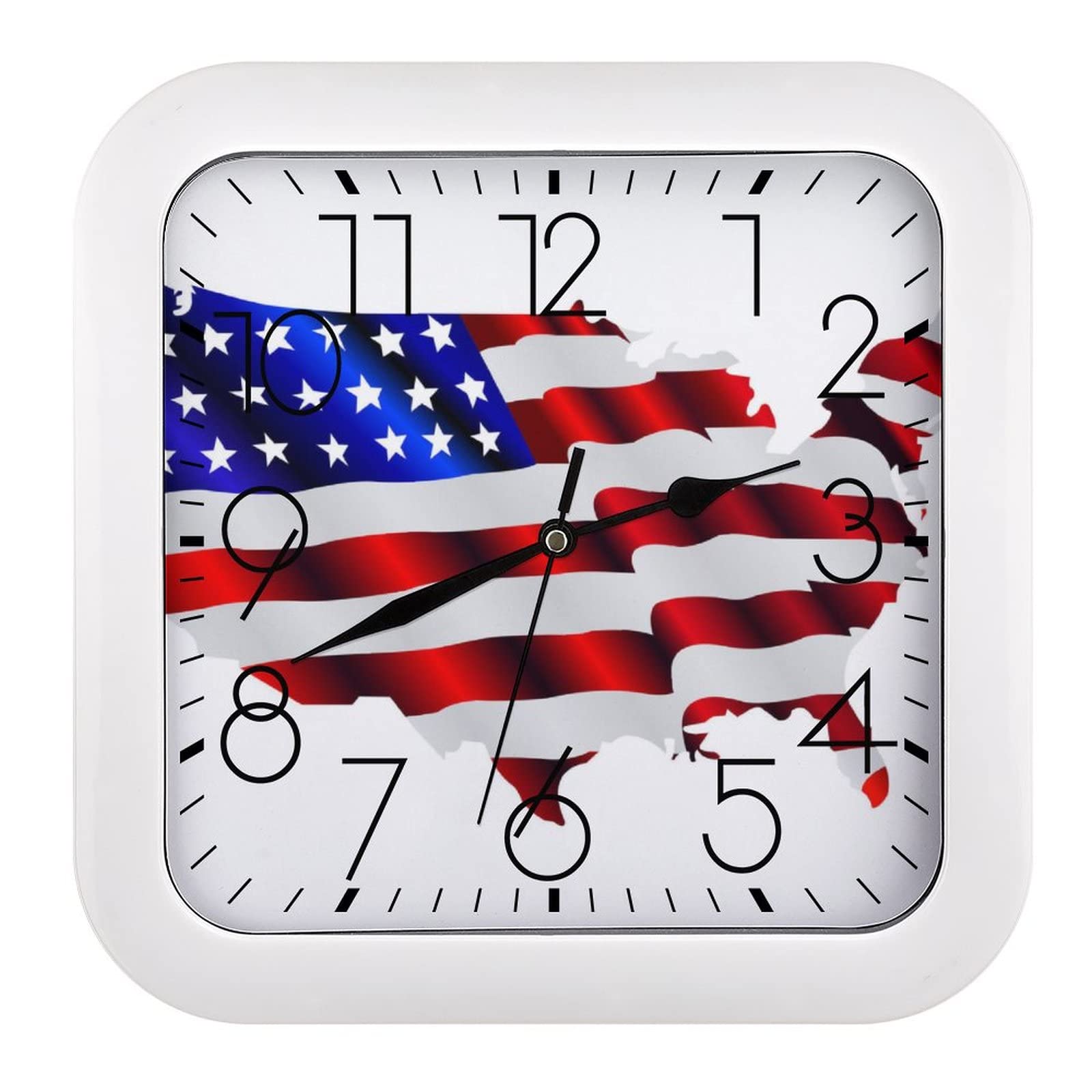 Horloge murale moderne drapeau américain de haute précision 26cm