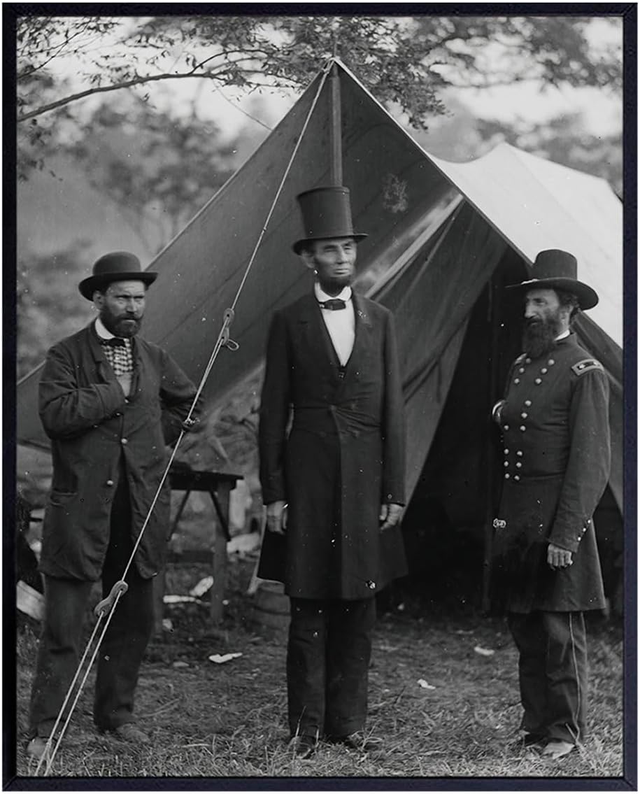 President Abraham Abe Lincoln Vintage Civil War Photo - American Patriotic Wall Art Home Decor, Living Room, Office Picture - Unique Gift for United States USA Patriot, Men, Women, Republican