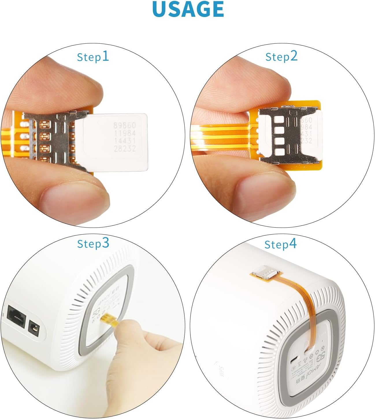 for CPE Wireless Routers Mini Walkman WiFi Devices, Nano to Micro Sim Card Extension Cable Adapter Extender FPC Cable Test Board Circuit Board Reader Length 3.9in/10cm (2pcs)