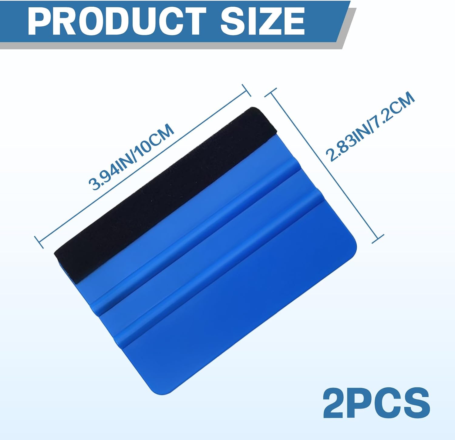 2 Pieces Felt Edge Squeegee for Car Vinyl Wrap Window Tint Tool Kit for Decal Sticker Installation Wallpaper Craft Sign Making and DIY Projects Blue