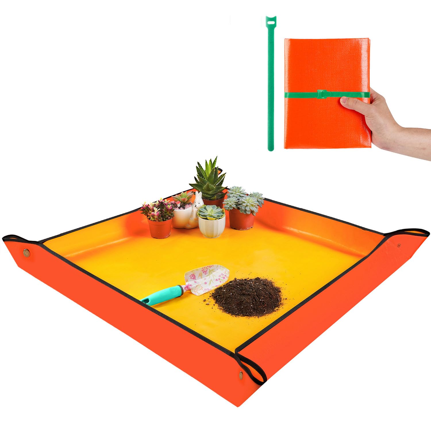 Extra Large Repotting Mat for Indoor Plants Transplanting and Potting Mix Mess Control, 39.5" X 39.5" Portable Gardening Tray Plant Planting Potting Mat Garden Gifts for Women Grandma Birthday Gift