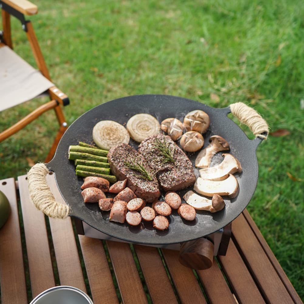 Wok de hierro al aire libre para freír inducción abierta parrilla redonda para cocinar en el hogar, campo de cocina, barbacoa, accesorios de camping