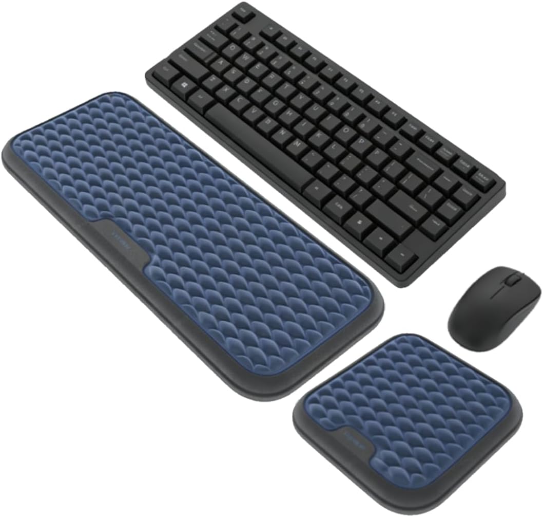 Vaydeer Extra Large Wide Wrist Rest Set for Keyboard and Mouse, Computer Ergonomic Wrist Support, Armrest Elbow Pad Mouse Rest, Typing Pain Relief Soft Memory Foam Desk Cushion for Office Work Gaming