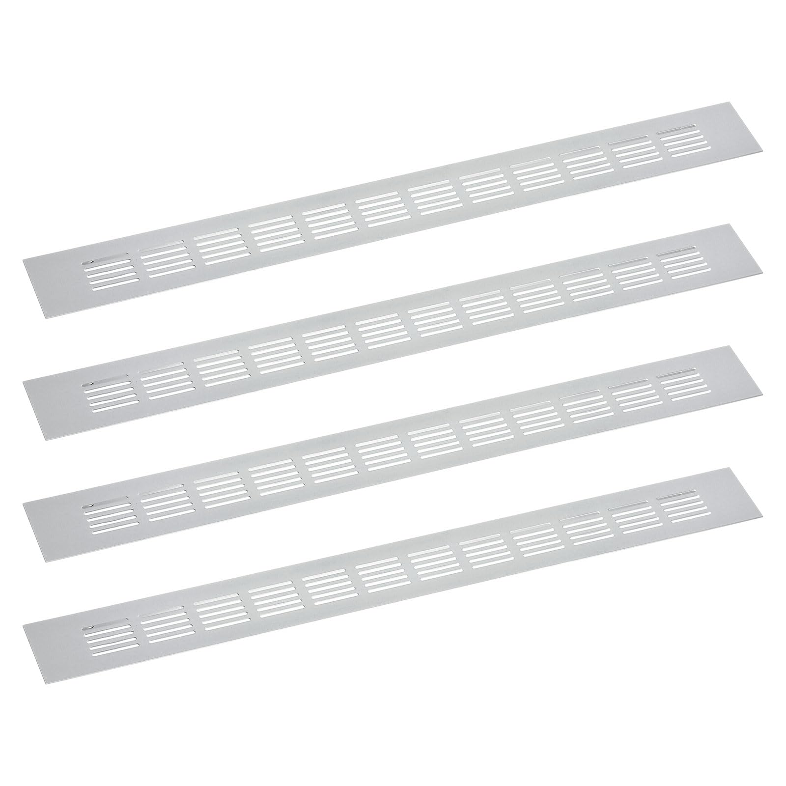 Grille d aération rectangulaire en aluminium 500x50 mm lot de 4 argent