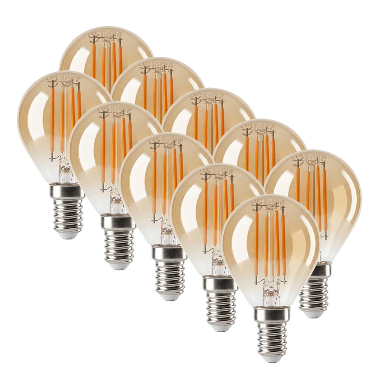 HOFSTEIN E14 Glühbirne LED Warmweiss Vintage 10er Set 4 Watt 2200 Kelvin 350 Lumen Ersatz Für Glühbirne E14 Im Retro Look Für Stimmungsvolle Wohnraumbeleuchtung G45