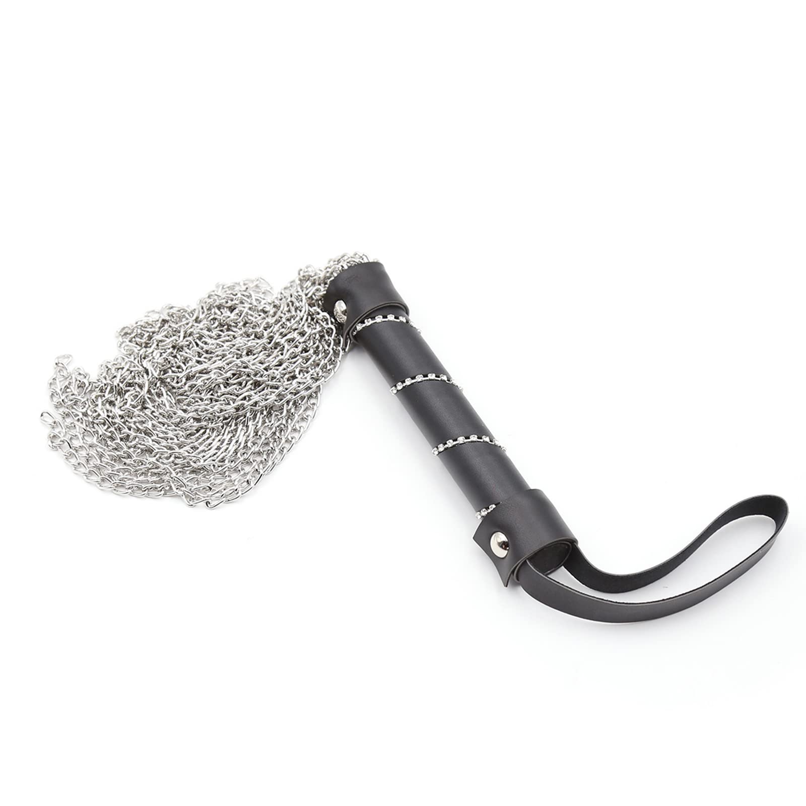 Frusta Sesso Frusta Dura Cavallo SM Frusta Toro Sculacciata Frusta da Equitazione Catena di Metallo Manico in Strass Schiavo Erotico Accessori Erotici Coppia Adulta