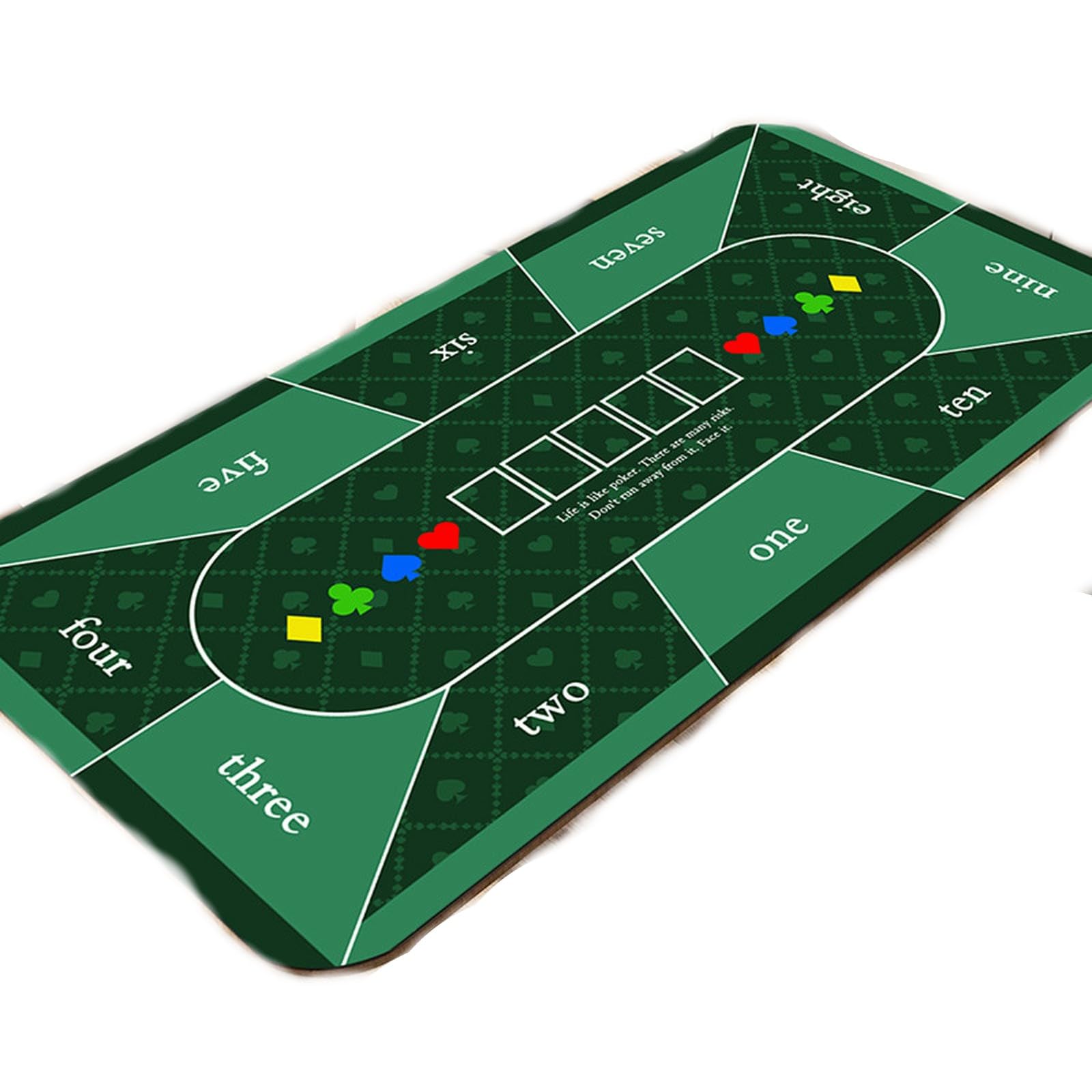 Tovaglie Tappetino da Tavolo Poker Texas Hold'em Antiscivolo Extra Large Baccarat-cubi Nero Blu-90 * 180 Cm