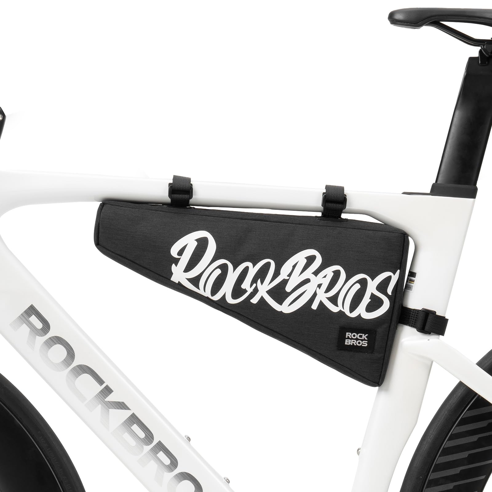 ROCKBROS Borsa Telaio Bici, Borsa Triangolo Ciclismo Resistente All'acqua, Borsello Tubo Anteriore per MTB, Bicicletta da Strada, Bici da Corsa, 1.9L, Nero