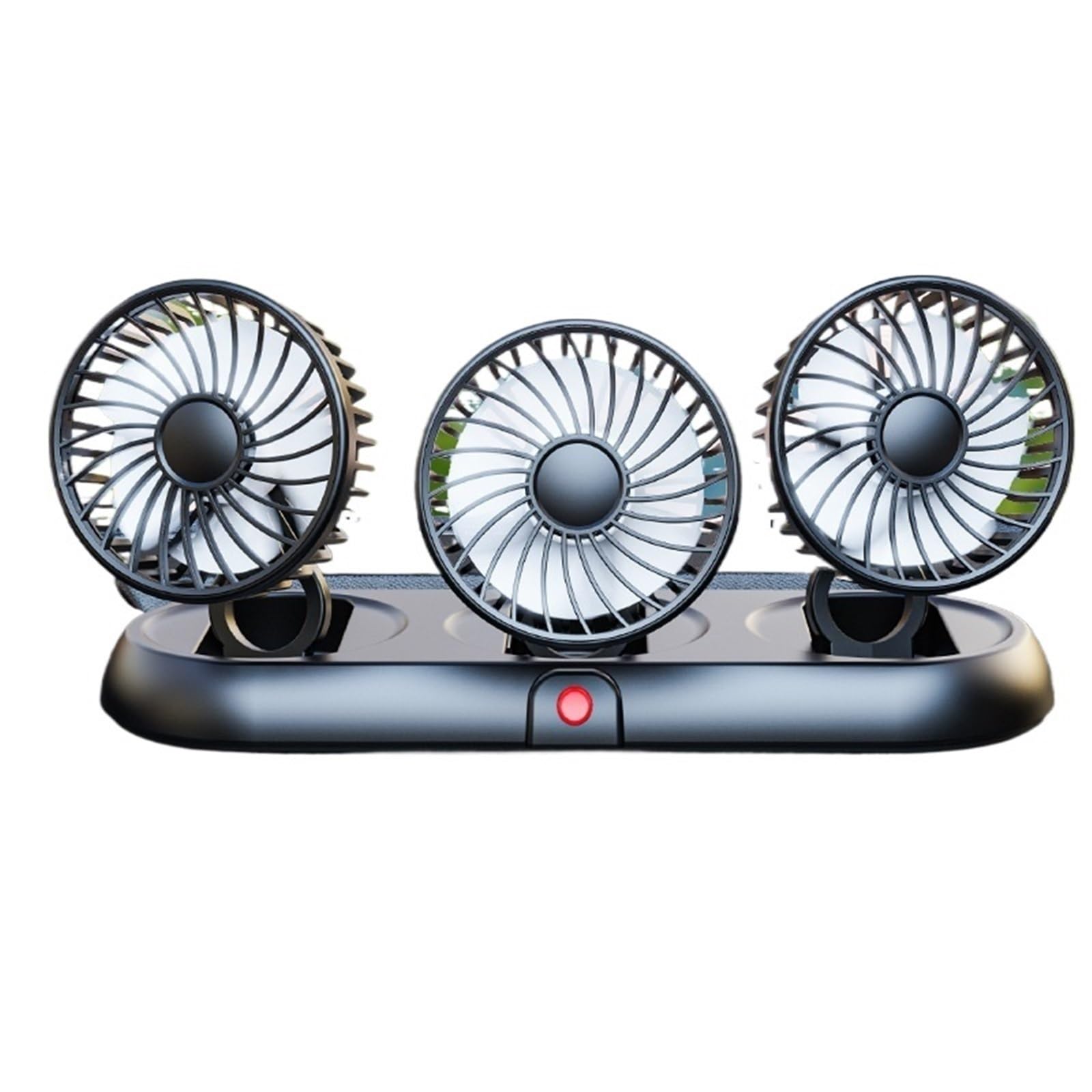 Ventilatore Pieghevole Per Auto Volodya A 3 Teste - 3 Velocità Regolabili, USB 5V/accendisigari 12V/24V, Raffreddamento ABS A Basso Rumore Per Camion/scrivanie Da Ufficio(Black white (USB/5v))