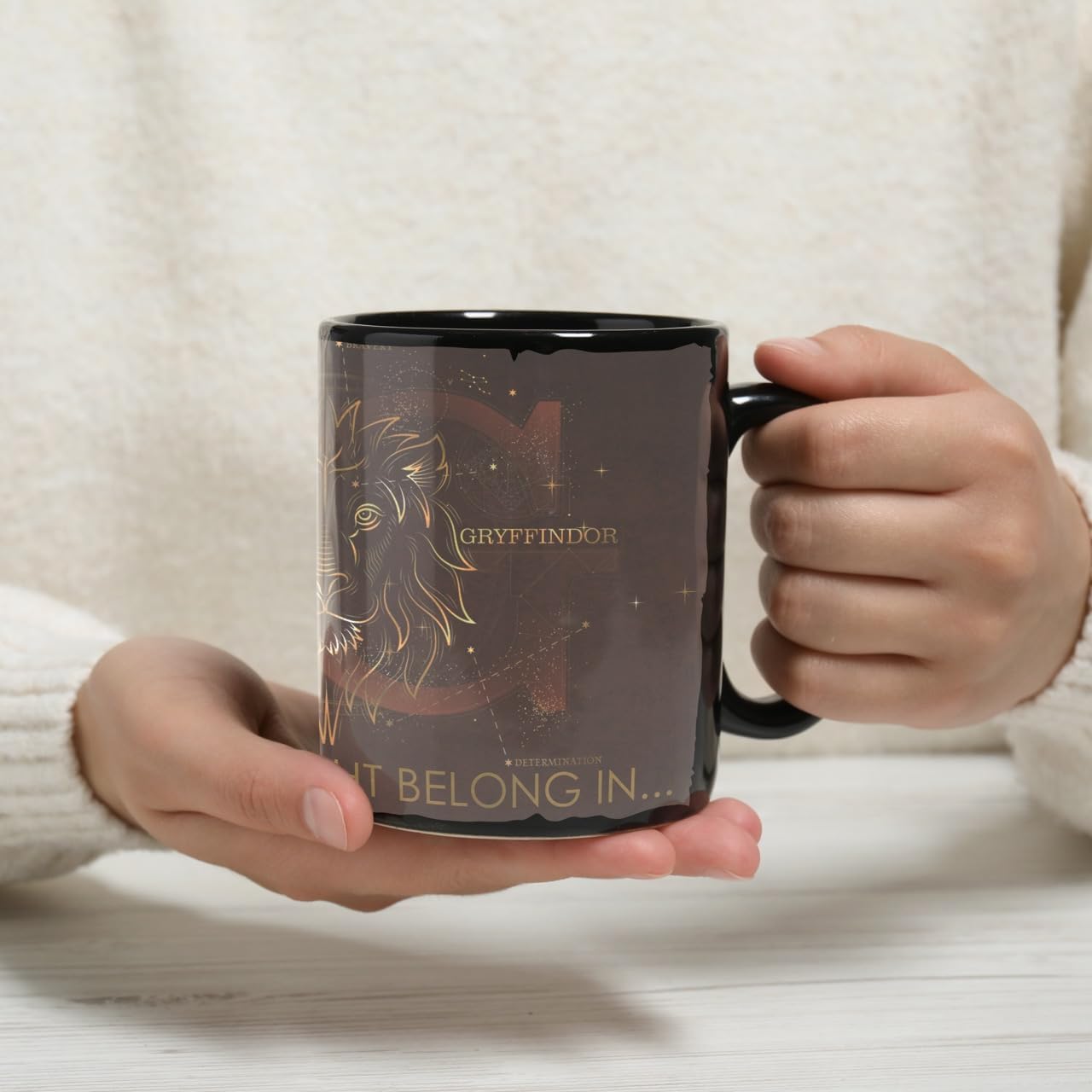 Morphing Mugs Harry Potter – Celestial Hogwarts Houses – Gryffindor – Sorting Hat – 16 oz Large Ceramic Heat Sensitive Clue Mug – Full image revealed when HOT liquid is added MMUGC943 - Image 8