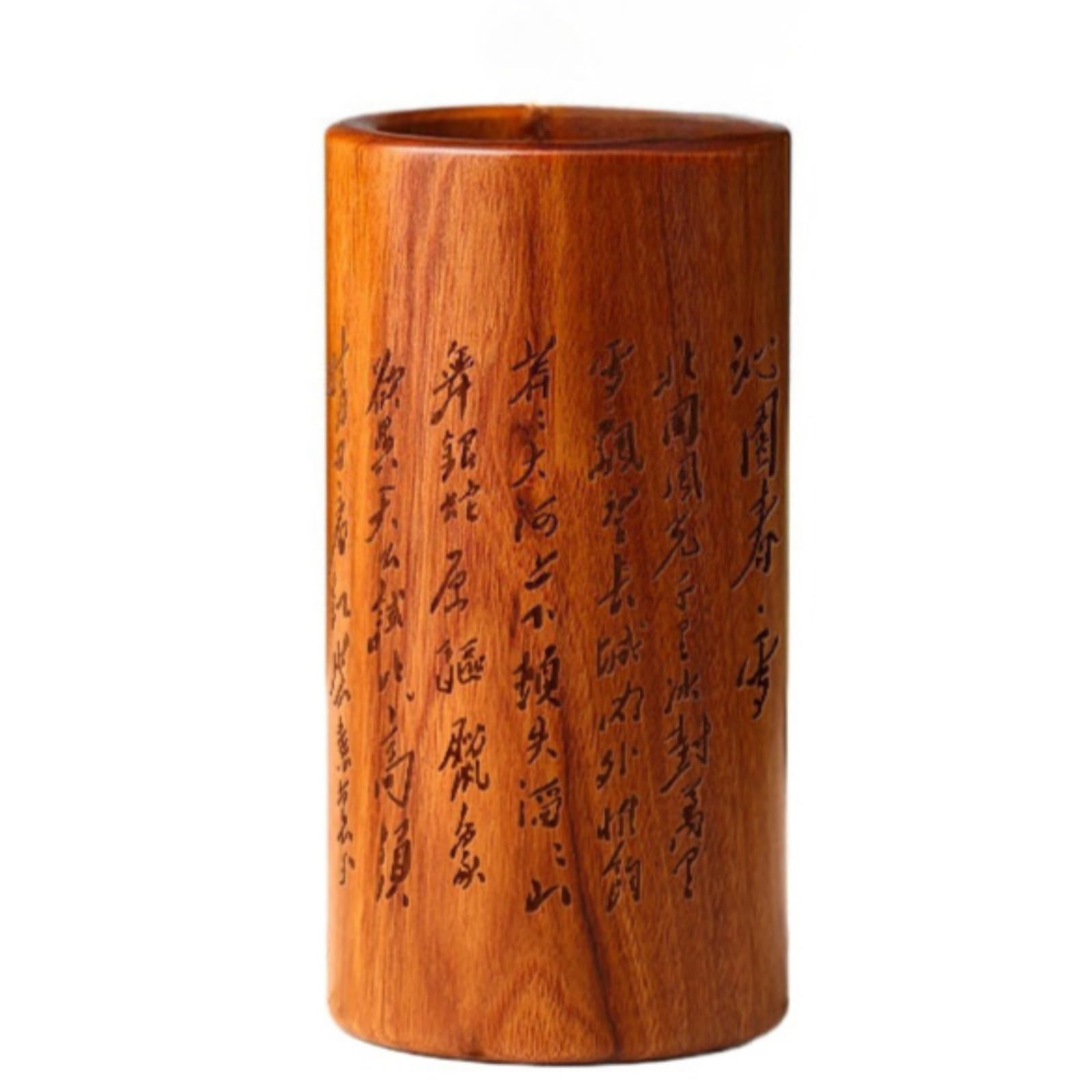 Portapenne in legno massello stile cinese, 14,6 cm 14,5 cm, portapenne Mao da tavolo per ufficio ornamento domestico