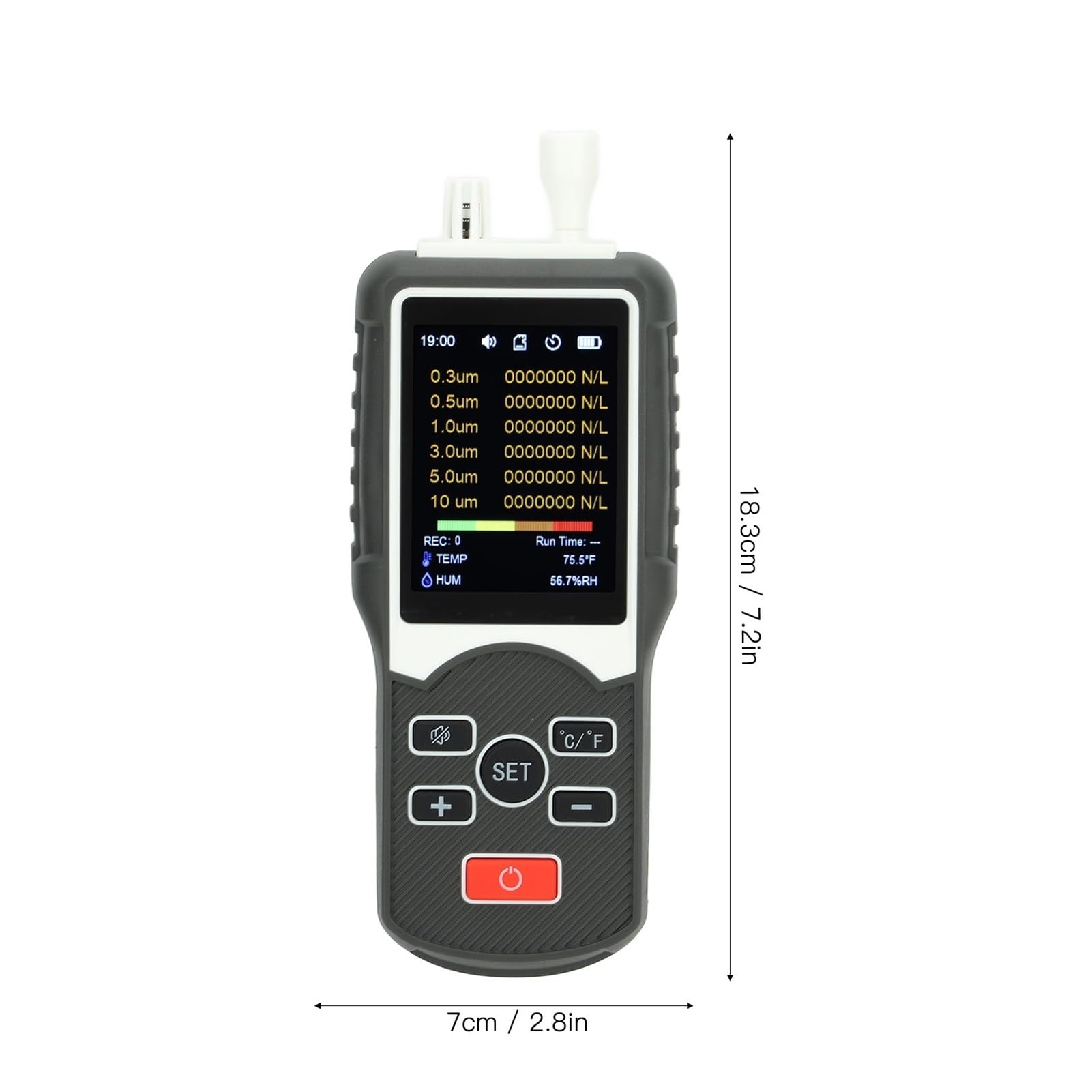 Analizador de Calidad del Aire, Contador de partículas de Polvo Probador de partículas Profesional Monitor de Calidad del Aire for Interiores y Exteriores Alta sensibilidad y precisión