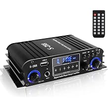 4 Channel Bluetooth 5.0 Home Audio Amplifier 50Wx4 Max 1200W HiFi Stereo Power Amplifier USB SD FM Class D Speaker Amp for Home Theater Karaoke with Power Adapter & Remote Control