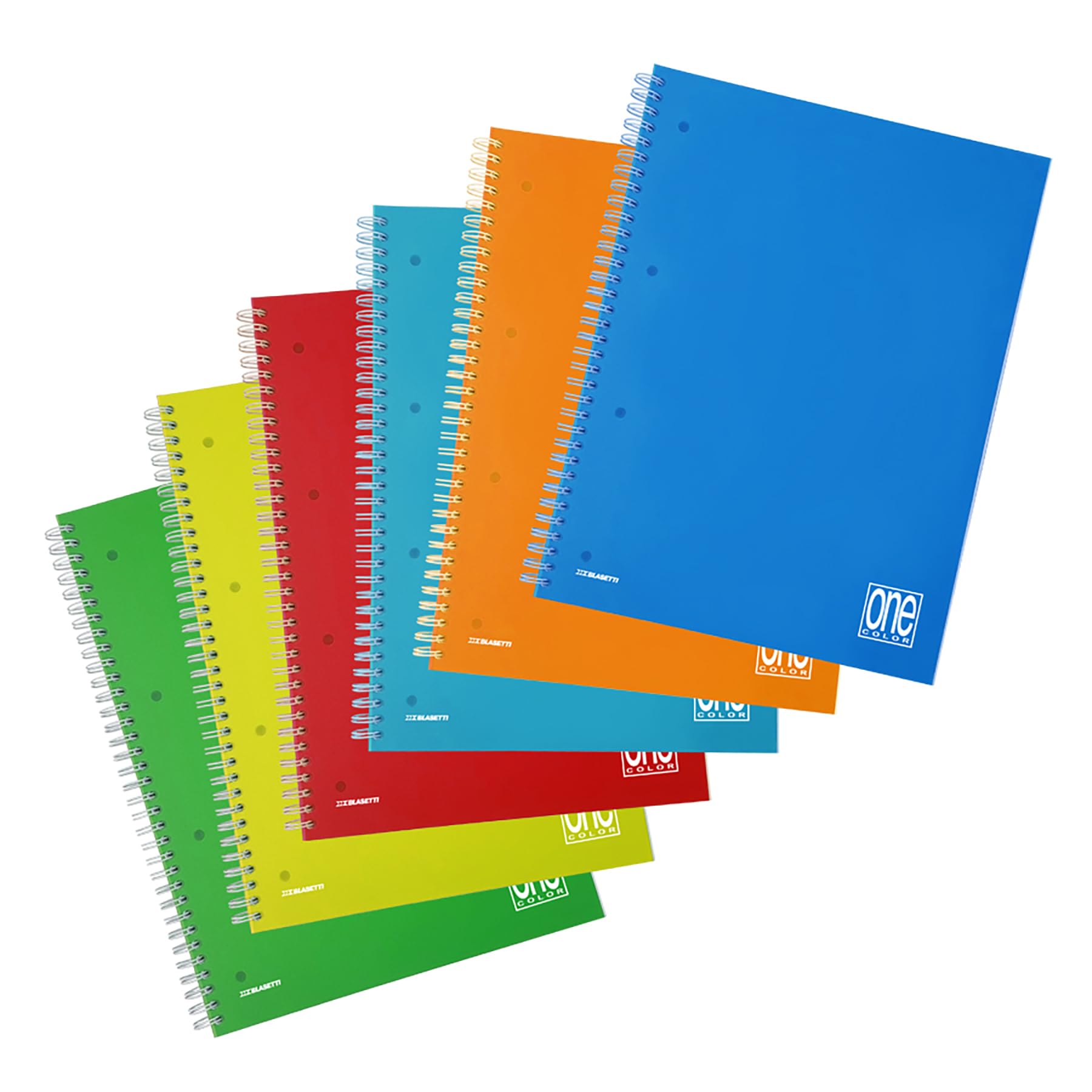 Blasetti One Color PPL - Quaderno a Spirale A4-1R Righe Senza Margine - 6pz