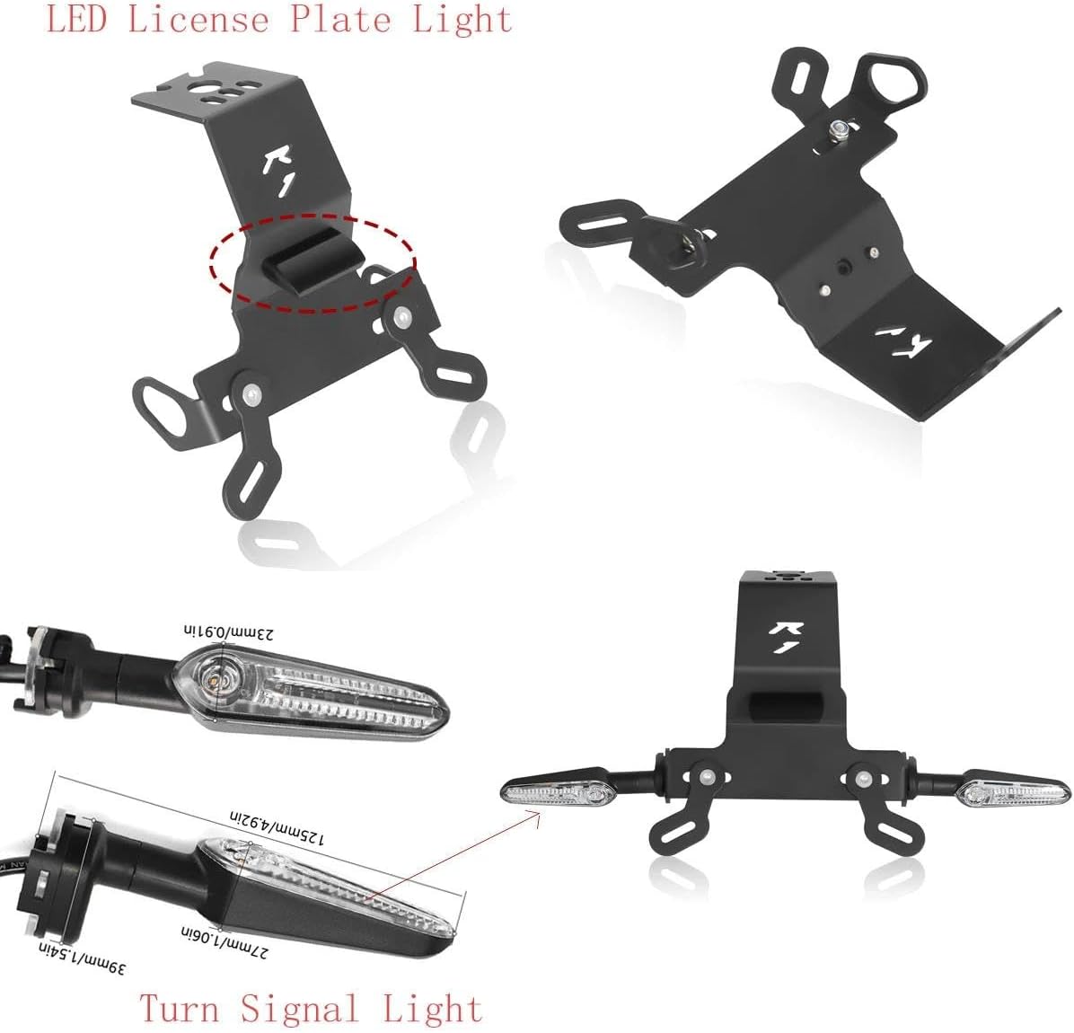 YZF-R1 Rear Tail Tidy Kit Compatible With YZF R1 2004-2015 Fender Eliminator Kits Equipped Integrated LED Turn Signal Lights License Plate Mount