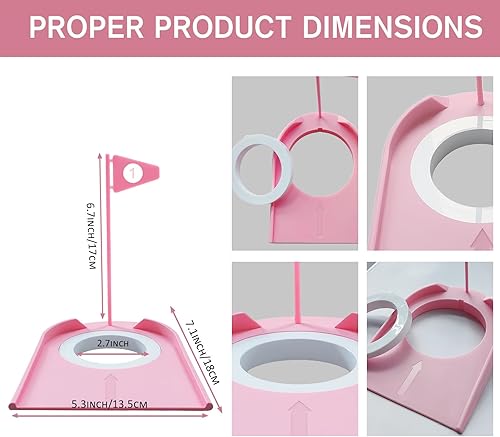 Miniatura 4 de Paquete de 9 tazas de golf con banderas, ayudas de entrenamiento de golf de plástico con recuperador de pelotas de golf, juego de agujeros de