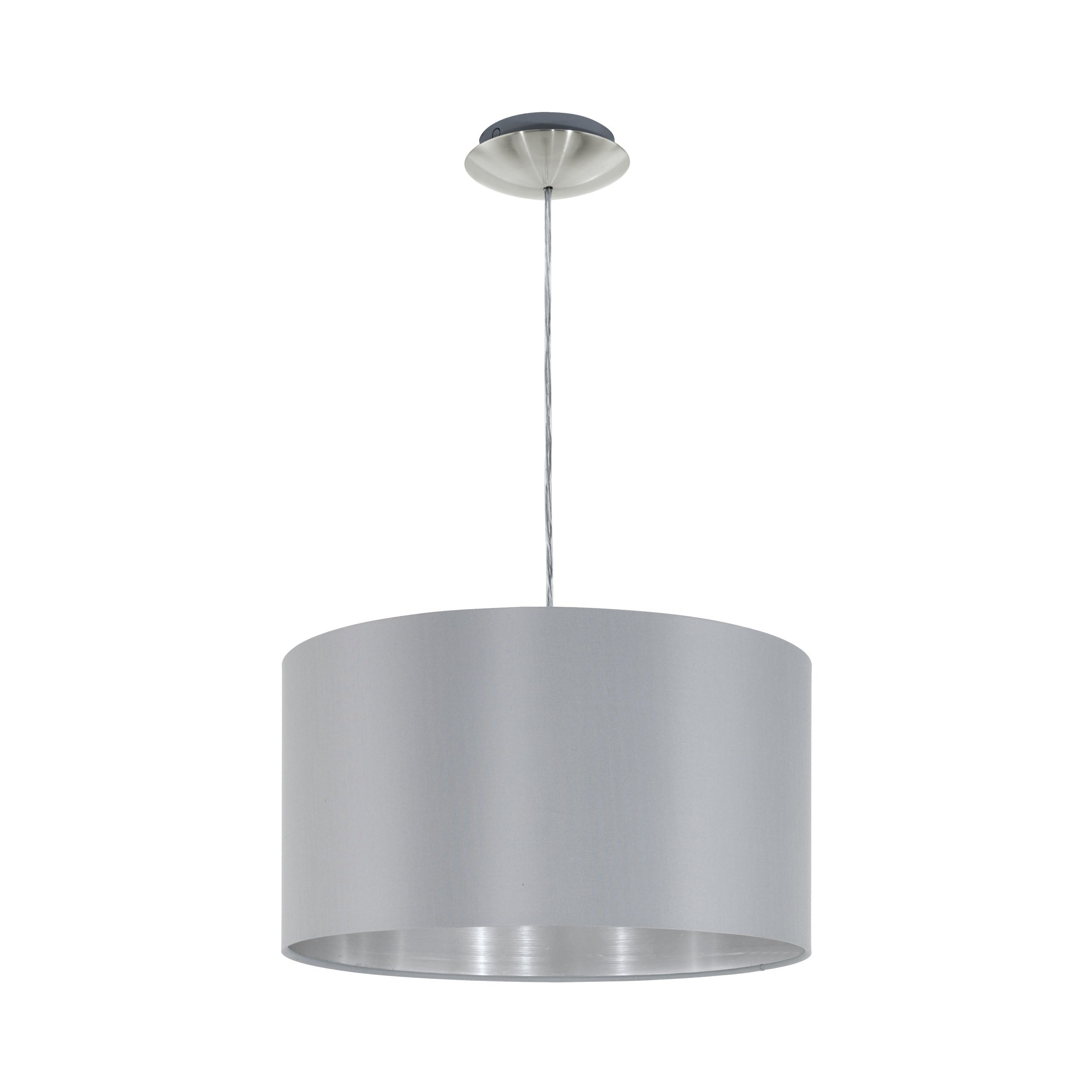 Suspension en acier et tissu Maserlo gris et argenté pour intérieur chic