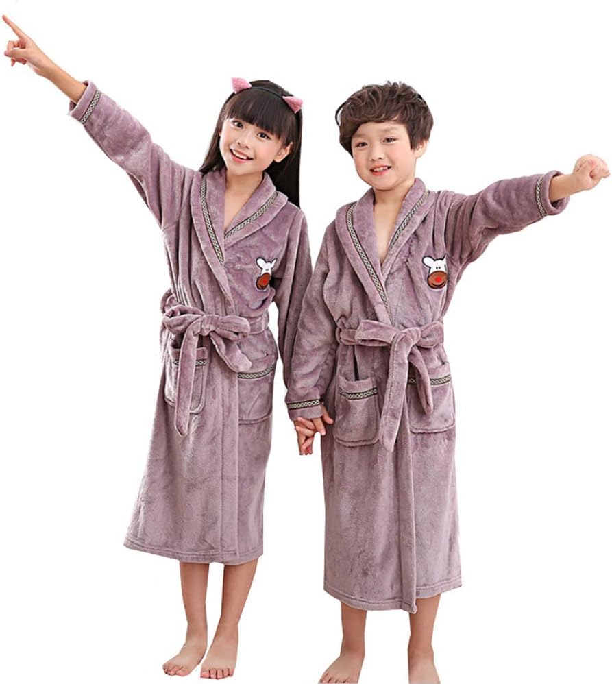 爱莉セレクトショップ 子ども バスローブ タオル地 お風呂 可愛い キッズ 無地 パープル 贈り物 パジャマ ルームウェア プレゼント 140cm 期間限定で特別価格