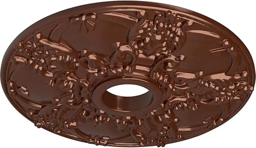 Vista 45 de Ekena Millwork CM18NOPOS Medallón de techo Norwich, 45.72cmOD x 8.97cmID x 1 3/8"P, pintado a mano cobre pulido
