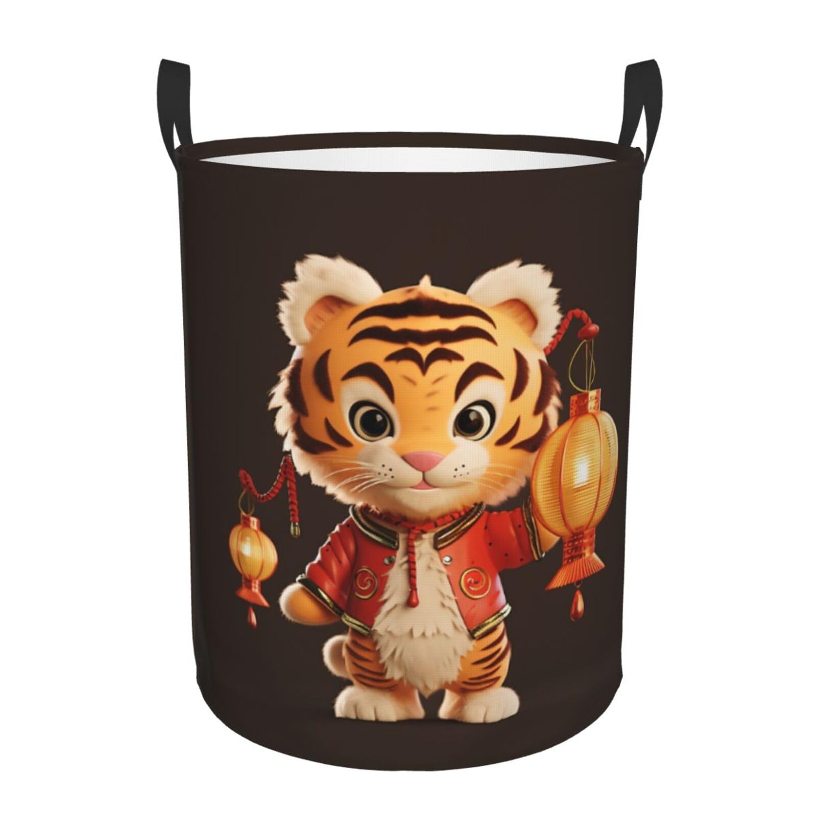Grand panier à linge pliable imperméable sac à linge autonome tigre chambre