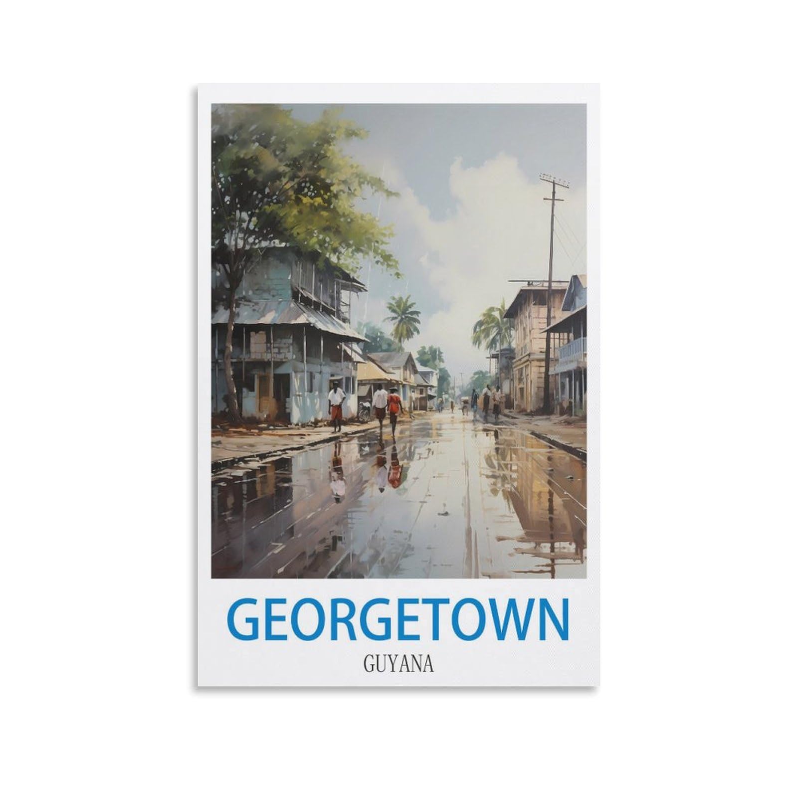 Nabique Unframe-Style Georgetown Guyana Vintage Travel Posters 08X12inch(20X30cm) Decorative Painting Canvas Wall Posters And Art Picture Print Modern Family Bedroom Decor Posters