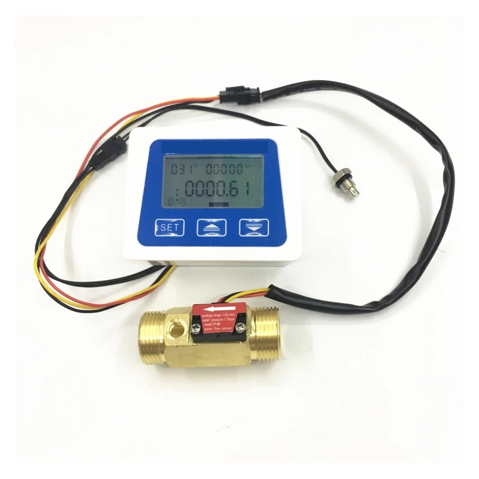G3/4 "1-30L/min pantalla LCD Digital Sensor de flujo de agua medidor de flujo medidor Total Sensor de flujo