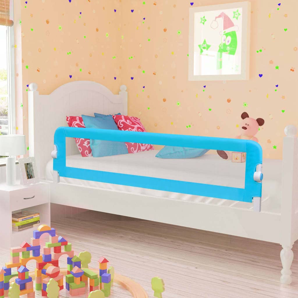 ZEYUAN Barandilla de Seguridad Cama de niño, Barandilla Cama Niño, Barrera Cuna, Defensa Extensible, Barandilla Sofa, poliéster Azul 120x42 cm
